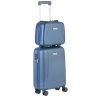 CarryOn Skyhopper 4 Wiel Trolley 55 + Beautycase Set blue Harde Koffer