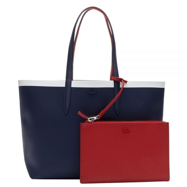 Lacoste Ladies Shopping Bag peacoat / pompeian red / mars Damestas