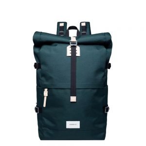 Sandqvist Bernt Backpack dark green with natural leather backpack