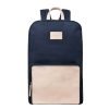 Sandqvist Kim Grand Backpack blue with natural leather backpack