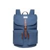 Sandqvist Roald Backpack dusty blue with cognac brown leather backpack