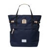 Sandqvist Roger Backpack navy with natural leather backpack