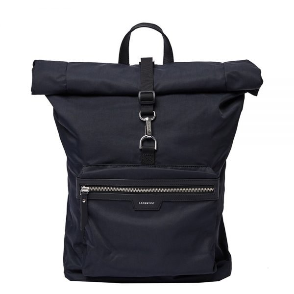 Sandqvist Siv Backpack black with black leather backpack