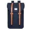 Sandqvist Stig Large Backpack blue with cognac brown leather backpack