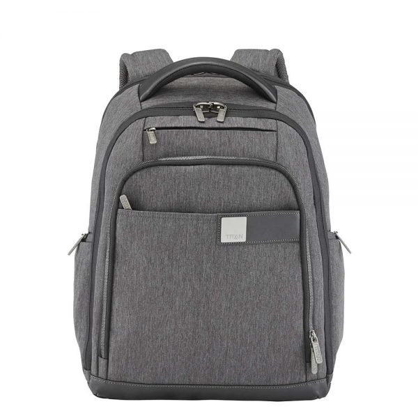 Titan Power Pack 15" Laptop Backpack expandable mixed grey backpack