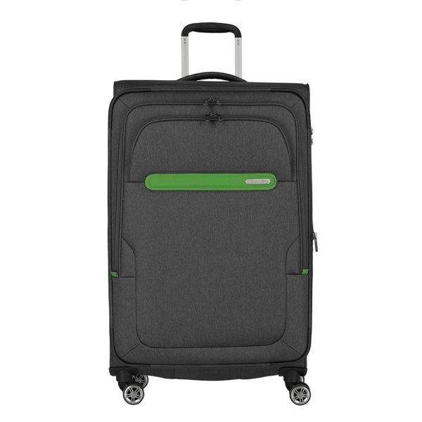 Travelite Madeira 4 Wiel Trolley L Expandable anthracite/green Zachte koffer