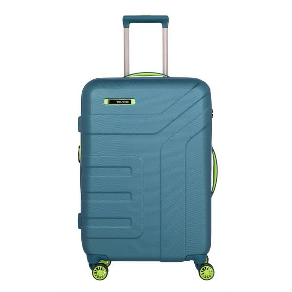 Travelite Vector 4 Wiel Trolley M Expandable petrol/lime Harde Koffer