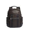 Tumi Alpha Bravo Leather Nathan Backpack dark brown backpack