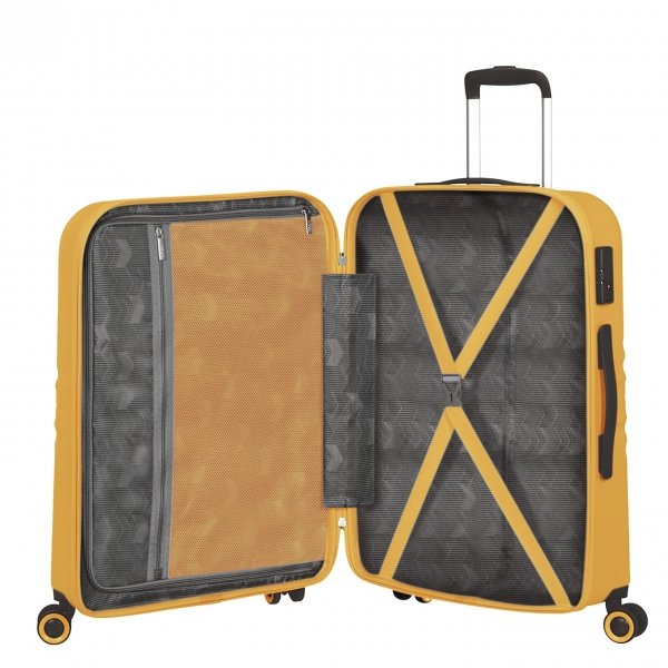 American Tourister Wavetwister Spinner 66 sunset yellow Harde Koffer