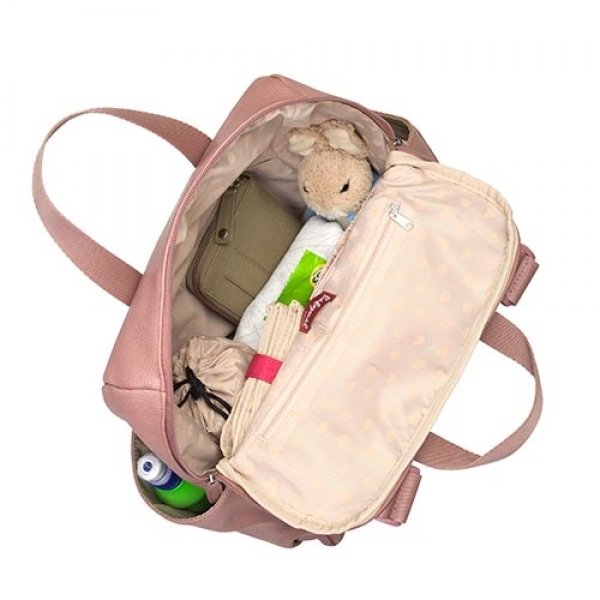 Babymel Robyn Convertible Backpack faux leather dusty pink Luiertas
