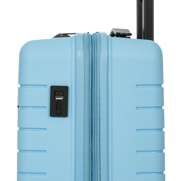 Bric&apos;s Ulisse Trolley Expandable 55 USB sky blue Harde Koffer