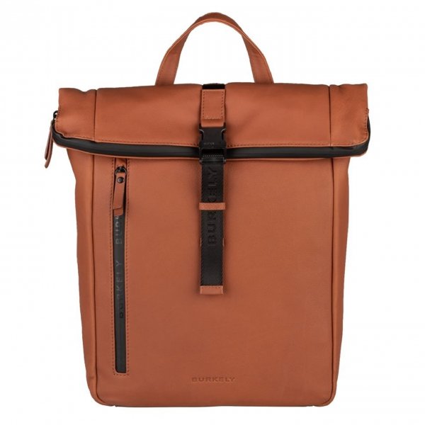 Burkely Rain Riley Backpack Rolltop 14" corroded cognac