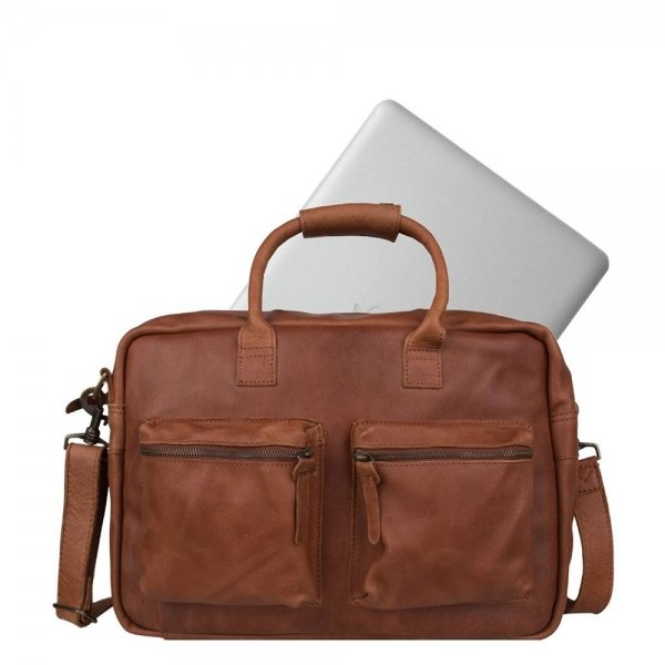 Cowboysbag The College Bag Laptoptas 15.6" cognac van Leer