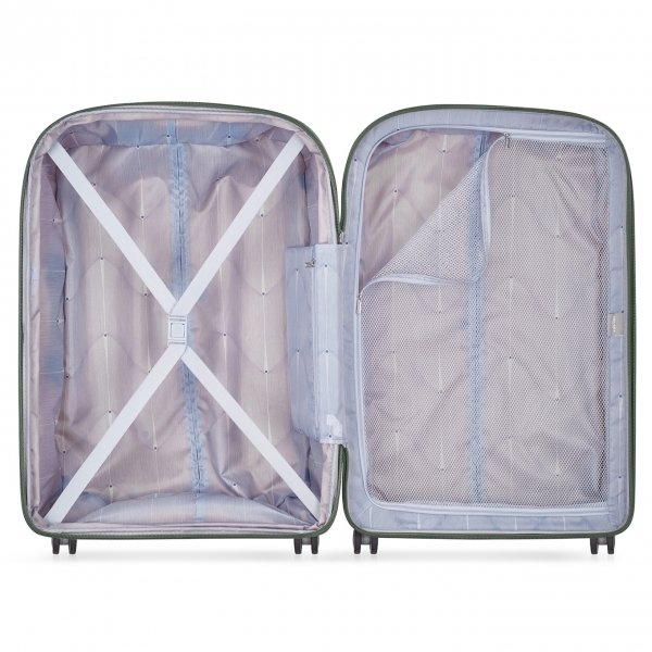Delsey Clavel 4 Wiel Trolley 70 Expandable army green Harde Koffer van Polypropyleen