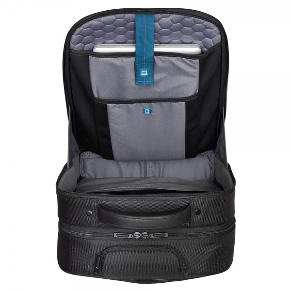 Delsey Quarterback Premium Expandable Cabin WPS Trolley Backpack black backpack van Polyester