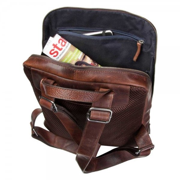Leonhard Heyden Roma Business Backpack brown backpack van Leer