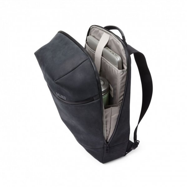 Salzen Savvy Daypack Leather black / charcoal backpack