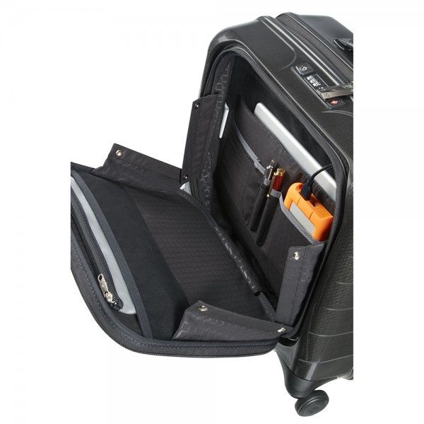 Samsonite Lite-Biz Spinner Rolling Tote USB black Harde Koffer