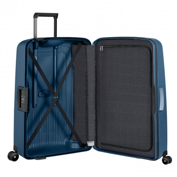 Samsonite S&apos;Cure Eco Spinner 69 navy blue Harde Koffer