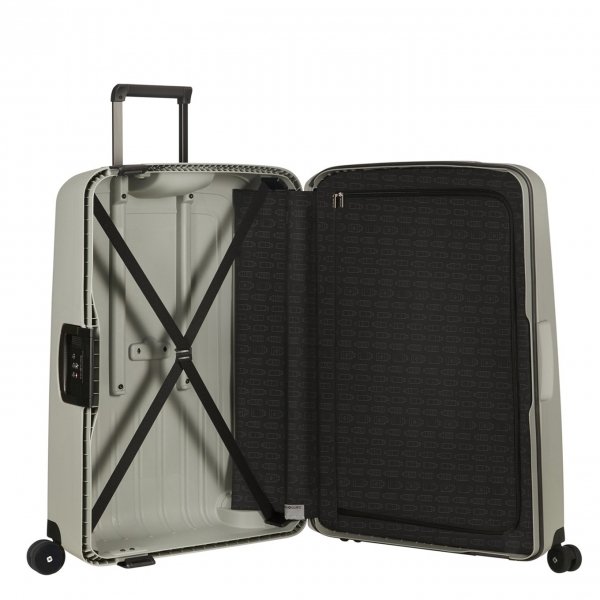 Samsonite S&apos;Cure Eco Spinner 75 green grey Harde Koffer