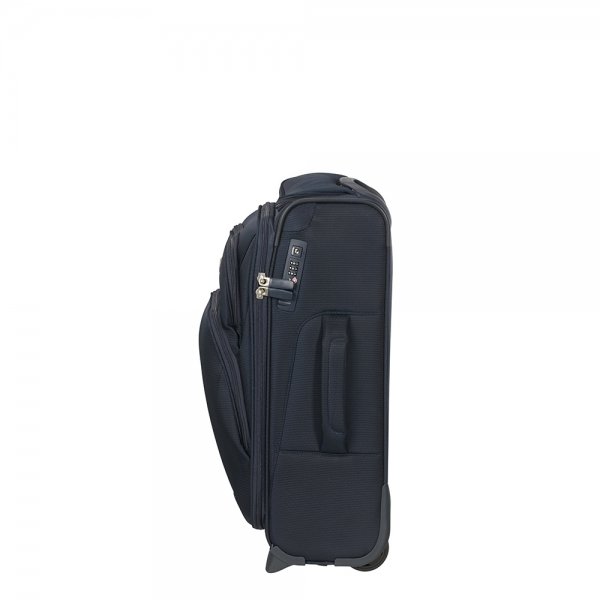 Samsonite Spark SNG Eco Upright 55 Expendable Toppocket eco blue Zachte koffer van Polyester