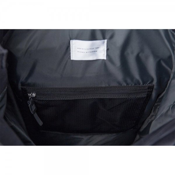 Sandqvist Bernt Backpack black with black leather backpack van Polyester
