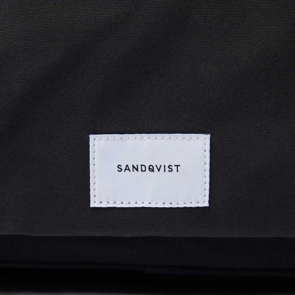 Sandqvist Emil Briefcase black with black leather van Nylon