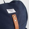 Sandqvist Roald Backpack blue with cognac brown leather backpack