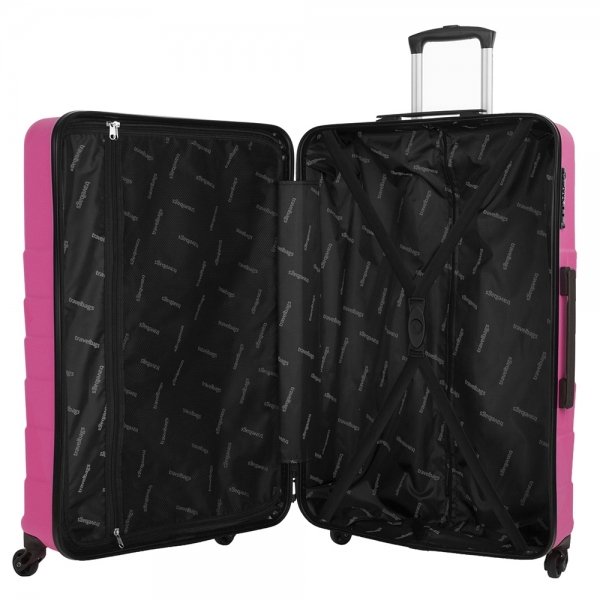 Travelbags Barcelona 4 Wheel Trolley 75 dark pink Harde Koffer van ABS