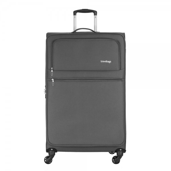 Travelbags Lissabon Koffer - 77 cm - 4 wielen - dark grey Zachte koffer