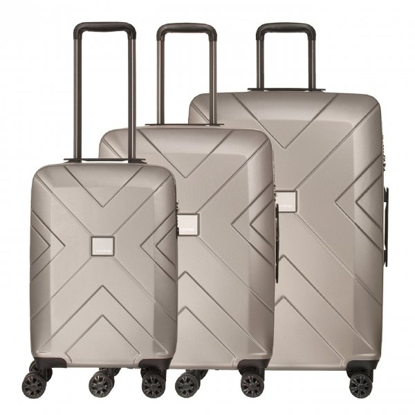 Travelbags Londen 3 Delige Trolley Set champagne