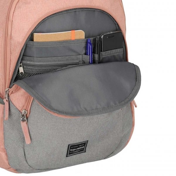 Travelite Basics Backpack Melange rose/grey backpack van Polyester
