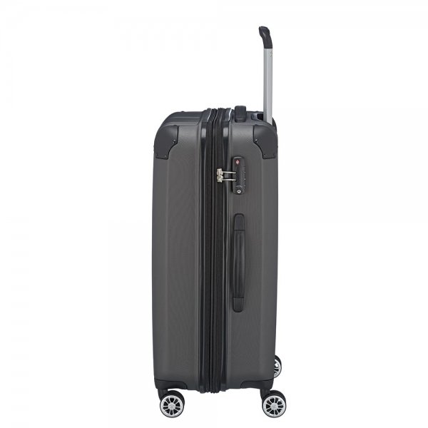 Travelite City 4 Wiel Trolley M Expandable antraciet Harde Koffer van ABS