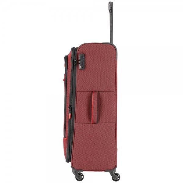 Travelite Derby 4 Wiel Trolley 77 Expandable red twotone Zachte koffer van Polyester