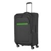 Travelite Madeira 4 Wiel Trolley L Expandable anthracite/green Zachte koffer van Polyester