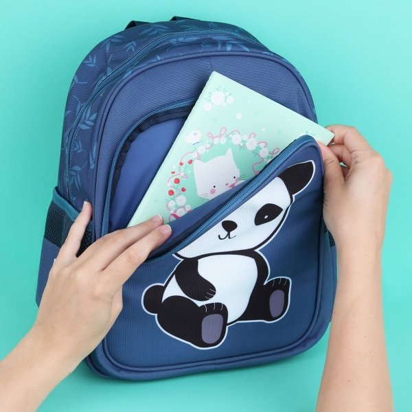 A Little Lovely Company Backpack Panda blauw van Polyester