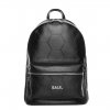 Balr. Hexagon AOP Embossed Leather Backpack black