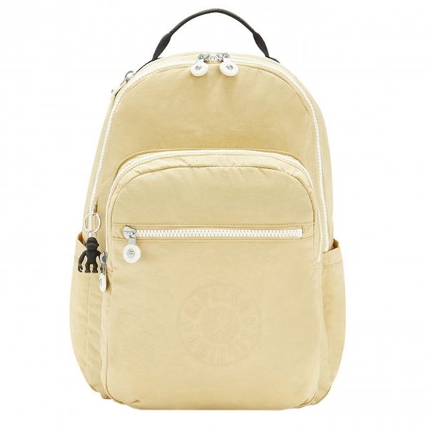 Kipling Seoul Rugzak beige black backpack