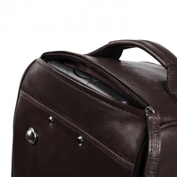 The Chesterfield Brand Jayven Trolley Travelbag brown Handbagage koffer Trolley van Leer