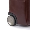 Piquadro Black Square Briefcase with wheels brown Zakelijke koffer van Leer