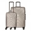 Travelbags Londen 2 Delige Trolley Set champagne
