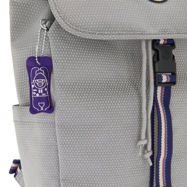 Kipling Winton Laptop Rugzak grey ripstop backpack van Polyester