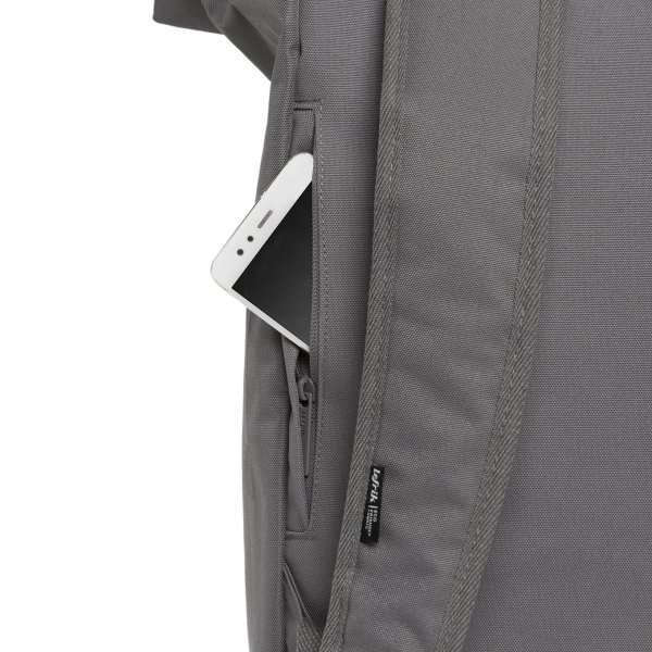 Lefrik Roll Top Backpack grey/ecru Laptoprugzak van Polyester