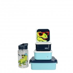 Kidzroom Dino Set Lunchbox/Drinkbeker/Snackbox blauw Kindertas