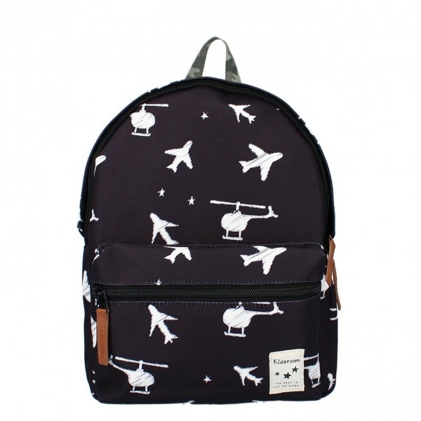 Kidzroom Backpack Lucky Me black planes Kindertas