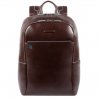 Piquadro Blue Square Computer Backpack with iPad Compartment dark brown backpack