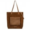Shabbies Amsterdam Shopper waxed suede matching waxed leather L warm brown Damestas