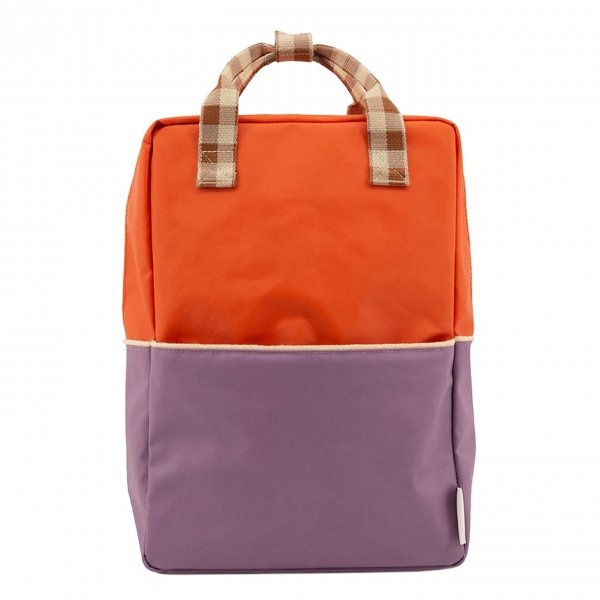 Sticky Lemon Colourblocking Backpack Large orange juice plum purple schoolbus brown