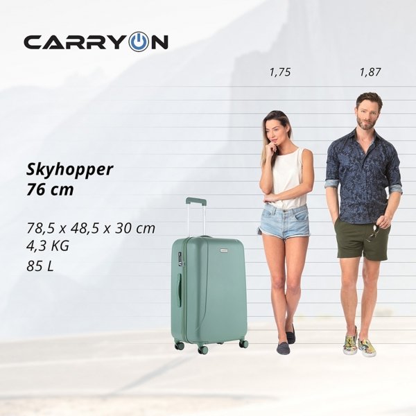 CarryOn Skyhopper 55 + 78 Set olive Harde Koffer