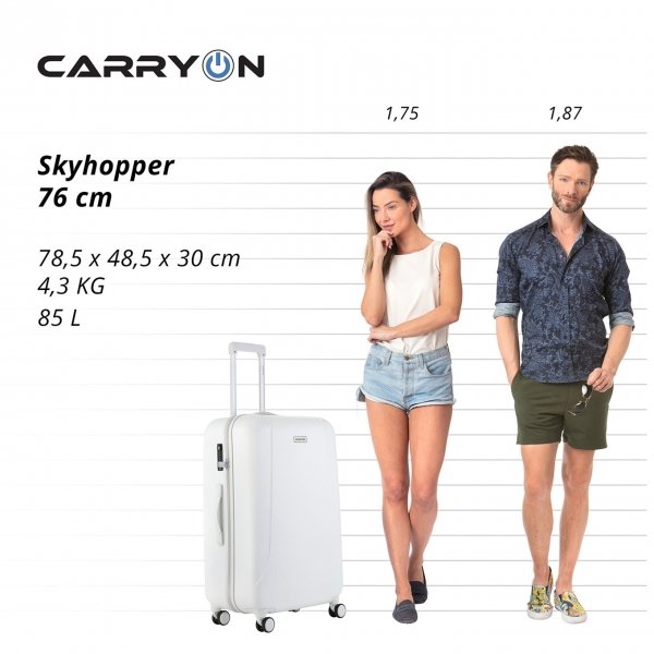 CarryOn Skyhopper 55 + 78 Set white Harde Koffer